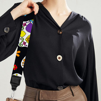 Sugar Skull Pattern Print Bag Strap