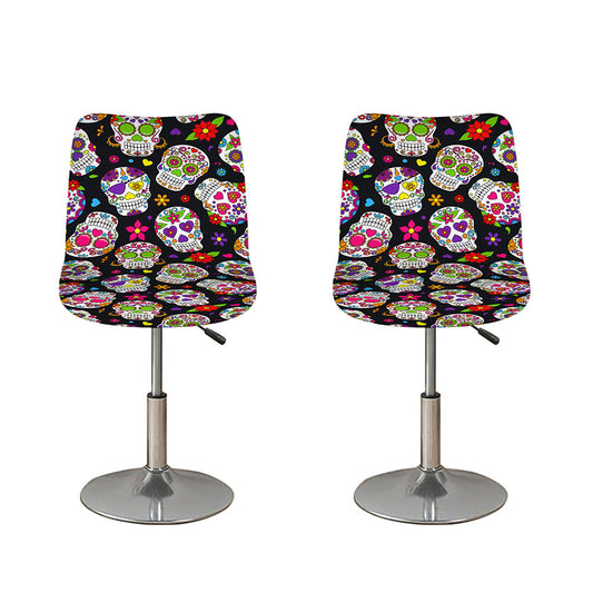 Sugar Skull Pattern Print Bar Stool Covers