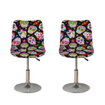 Sugar Skull Pattern Print Bar Stool Covers