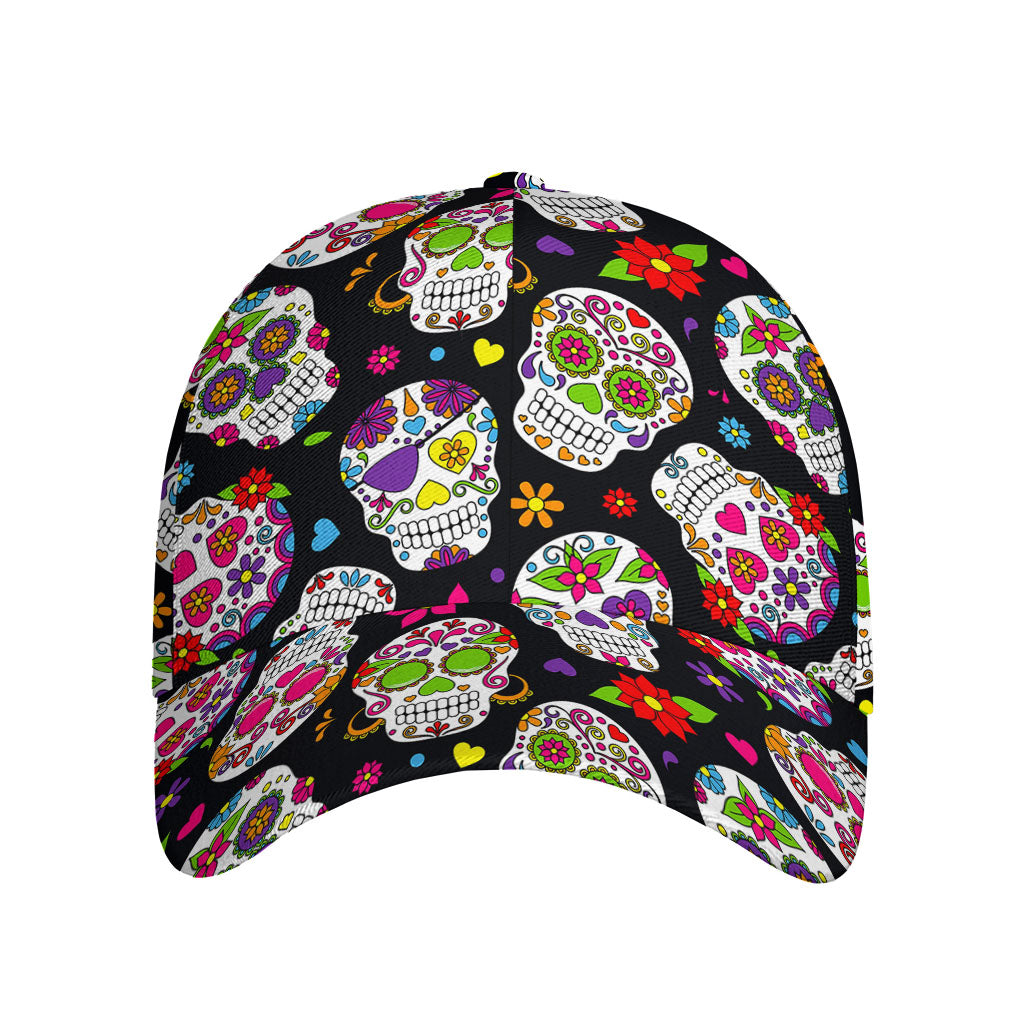 Sugar Skull Pattern Print Baseball Cap