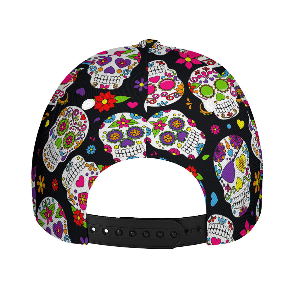Sugar Skull Pattern Print Baseball Cap