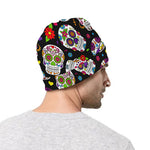 Sugar Skull Pattern Print Beanie