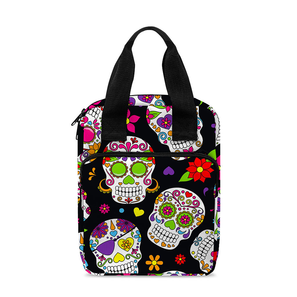 Sugar Skull Pattern Print Bible Tote Bag