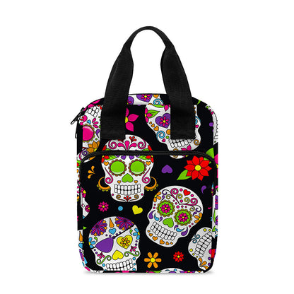 Sugar Skull Pattern Print Bible Tote Bag