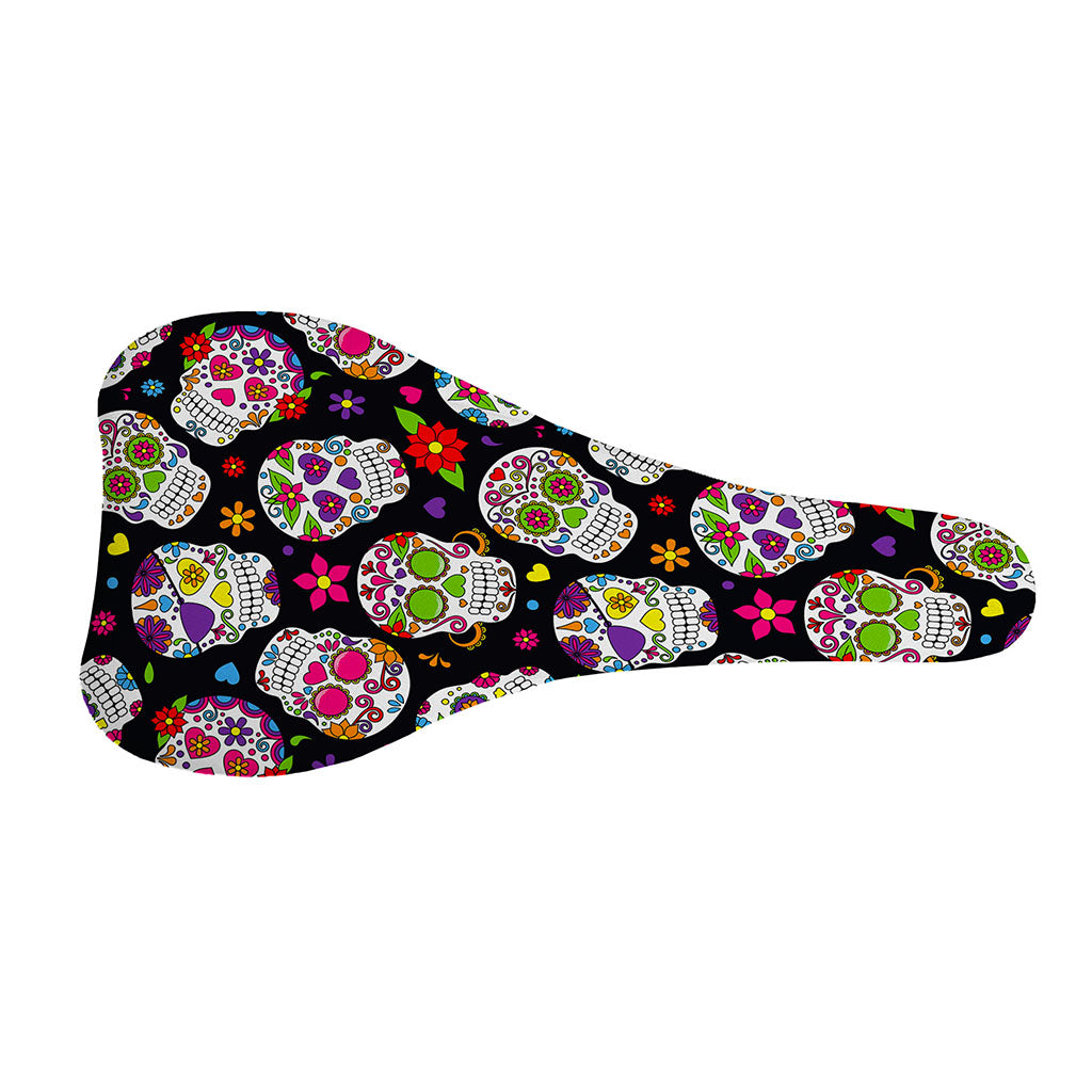 Sugar Skull Pattern Print Bicycle Seat Cover