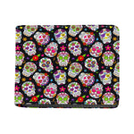 Sugar Skull Pattern Print Bifold Wallet