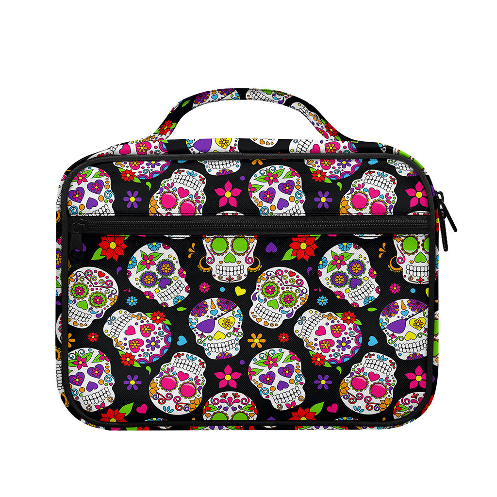 Sugar Skull Pattern Print Briefcase Bible Bag