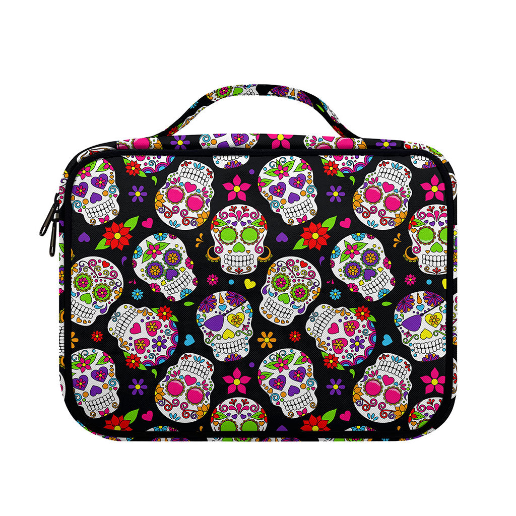 Sugar Skull Pattern Print Briefcase Bible Bag