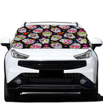 Sugar Skull Pattern Print Car Windshield Snow Cover
