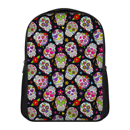 Sugar Skull Pattern Print Casual Backpack