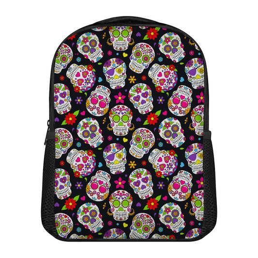 Sugar Skull Pattern Print Casual Backpack