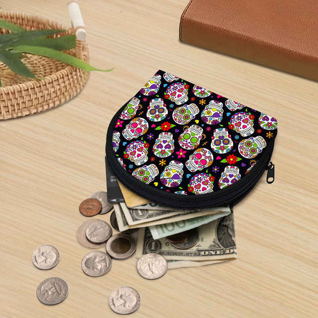 Sugar Skull Pattern Print Coin Purse