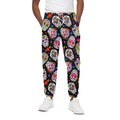 Sugar Skull Pattern Print Cotton Sweatpants