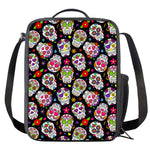 Sugar Skull Pattern Print Crossbody Lunch Bag