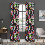 Sugar Skull Pattern Print Curtain