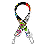 Sugar Skull Pattern Print Dog Seat Belt
