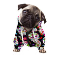 Sugar Skull Pattern Print Dog Zip Up Hoodie