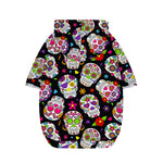 Sugar Skull Pattern Print Dog Zip Up Hoodie