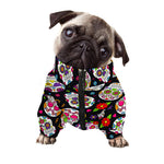 Sugar Skull Pattern Print Dog Zip Up Jacket