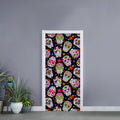 Sugar Skull Pattern Print Door Sticker