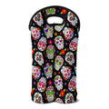 Sugar Skull Pattern Print Double Neoprene Wine Tote