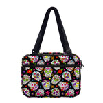 Sugar Skull Pattern Print Double Strap Bible Bag