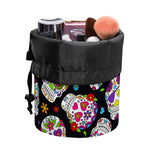 Sugar Skull Pattern Print Drawstring Makeup Bag