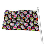 Sugar Skull Pattern Print Flag