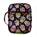Sugar Skull Pattern Print Front Pocket Bible Bag