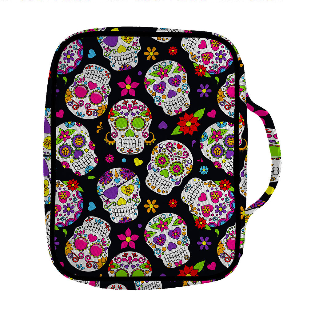 Sugar Skull Pattern Print Front Pocket Bible Bag