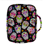 Sugar Skull Pattern Print Front Pocket Bible Bag