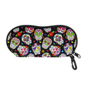 Sugar Skull Pattern Print Glasses Case