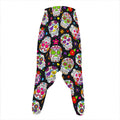 Sugar Skull Pattern Print Hammer Pants