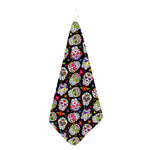 Sugar Skull Pattern Print Hand Towel