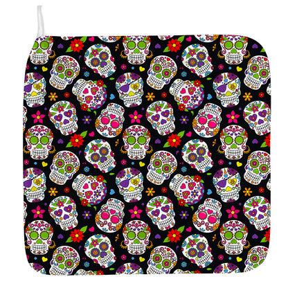 Sugar Skull Pattern Print Hand Towel