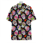Sugar Skull Pattern Print Hawaiian Shirt