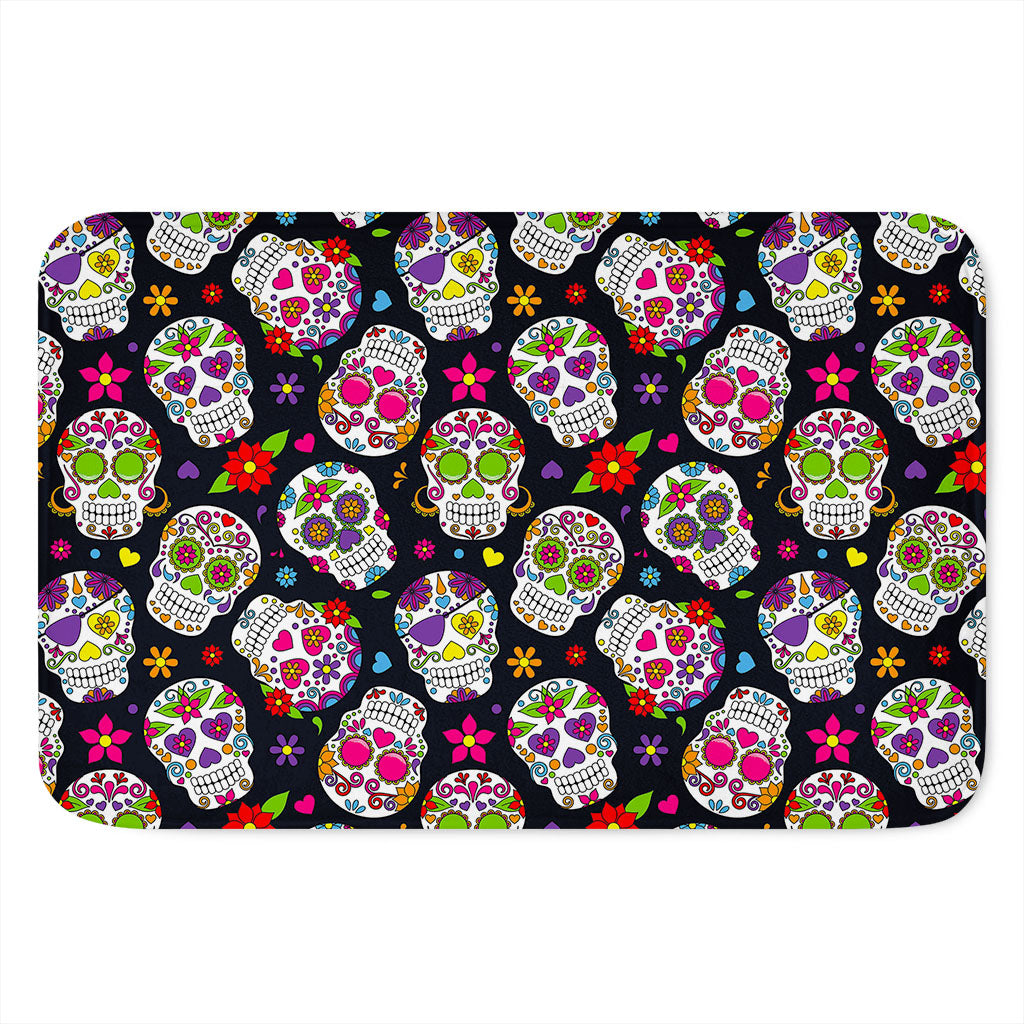 Sugar Skull Pattern Print Indoor Door Mat