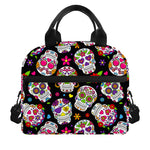 Sugar Skull Pattern Print Insulated Lunch Bag