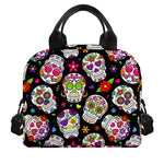 Sugar Skull Pattern Print Insulated Lunch Bag