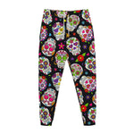 Sugar Skull Pattern Print Jogger Pants
