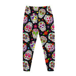 Sugar Skull Pattern Print Jogger Pants