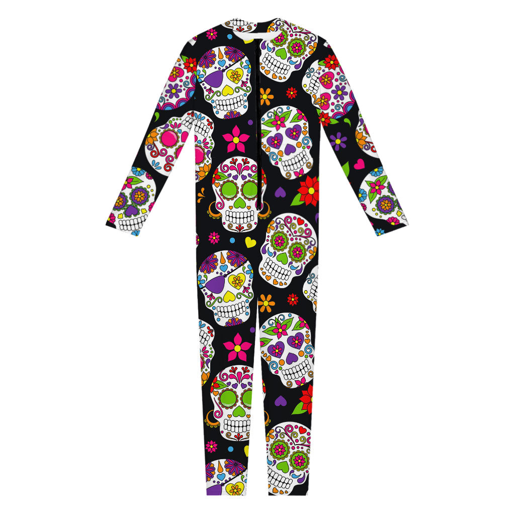 Sugar Skull Pattern Print Jumpsuit