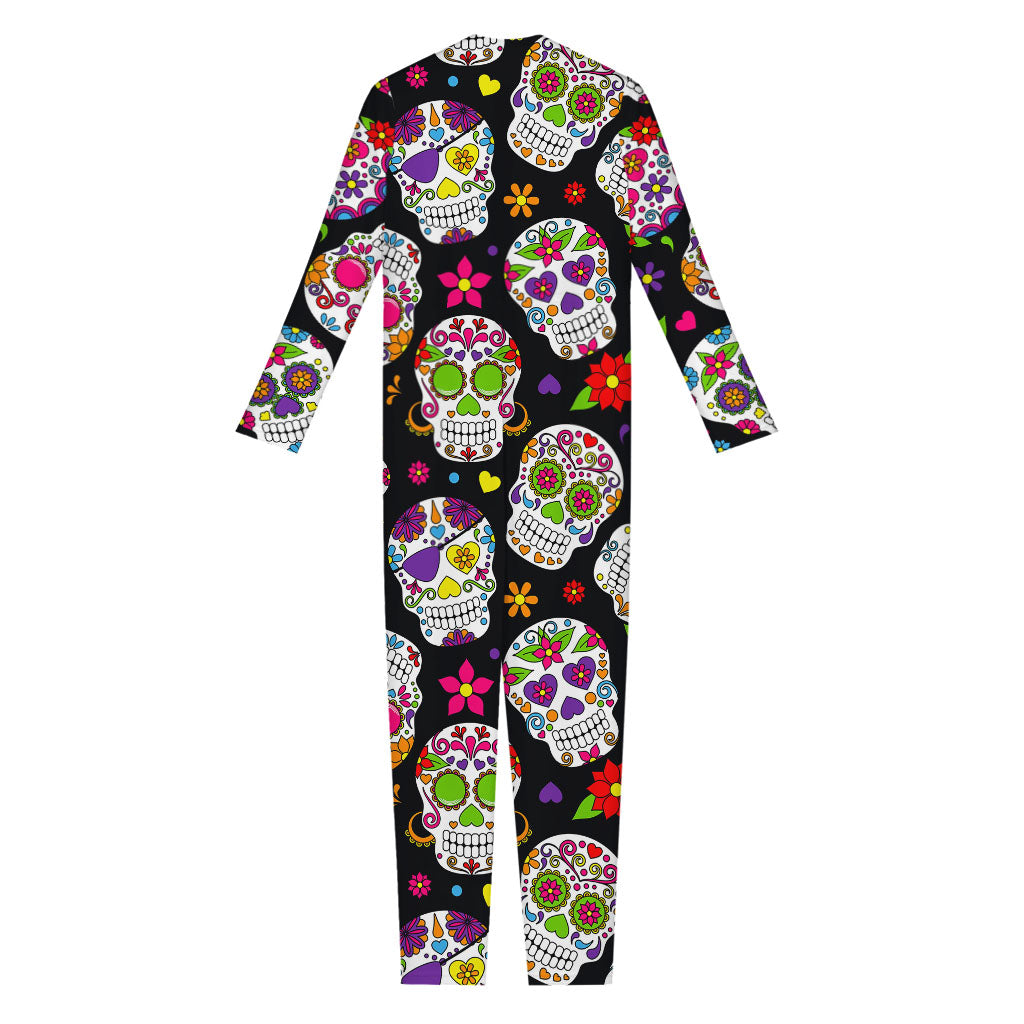 Sugar Skull Pattern Print Jumpsuit