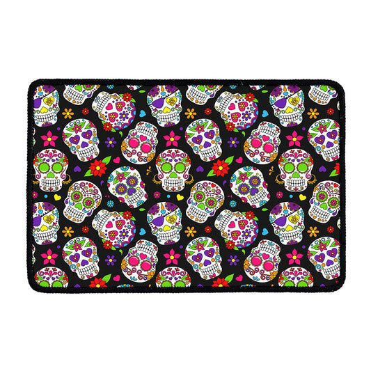 Sugar Skull Pattern Print Kitchen Mat