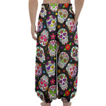 Sugar Skull Pattern Print Lantern Pants
