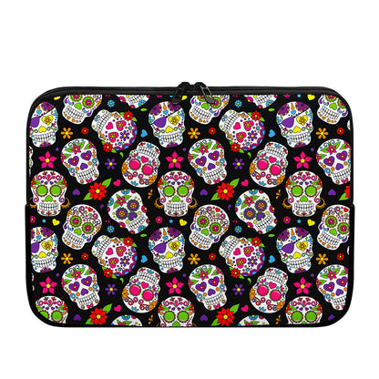 Sugar Skull Pattern Print Laptop Sleeve
