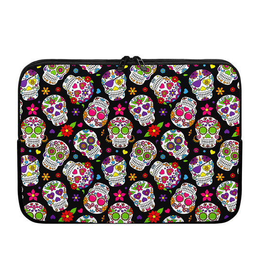 Sugar Skull Pattern Print Laptop Sleeve