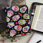 Sugar Skull Pattern Print Leather Bible Cover