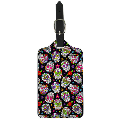 Sugar Skull Pattern Print Luggage Tag