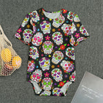 Sugar Skull Pattern Print Men's Bodysuit